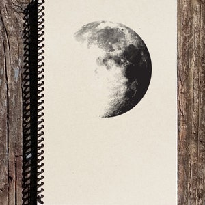 Moon Spiral Notebook Moon Journal Outer Space Dark Side of the Moon image 1