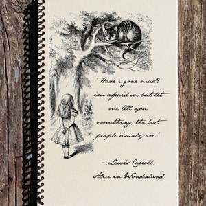 Alice in Wonderland Journal Alice in Wonderland Spiral Notebooks 