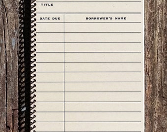 Library Card Notebook - Library Card Journal - Gift for Book Lover - Gift for Librarian - Library Due Date - Book Club - Book Party