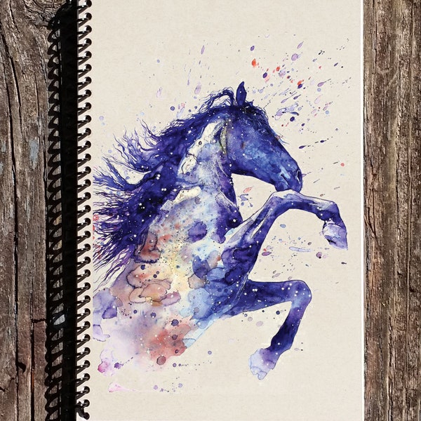 Horse Spiral Notebook - Horse Journal - Watercolor Horse - Horse Lover Gift - Riding Journal - Horseback Riding