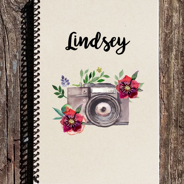 Personalized Camera Spiral Notebook - Camera Journal - Photography Journal - Photography Gift - Personalized Journal - Personalized Notebook