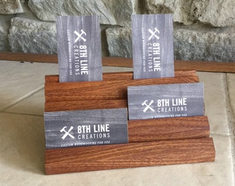 8 Card Business Card Holder - Made from Mahogany