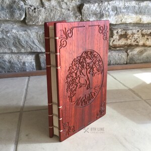 Personalized Sapele Wood Journal: Engraved Coptic Stitch Notebook image 8