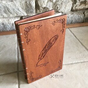 Personalized Sapele Wood Journal: Engraved Coptic Stitch Notebook image 4