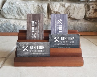 Smoked Poplar Business Card Holder: Handcrafted Wood Display