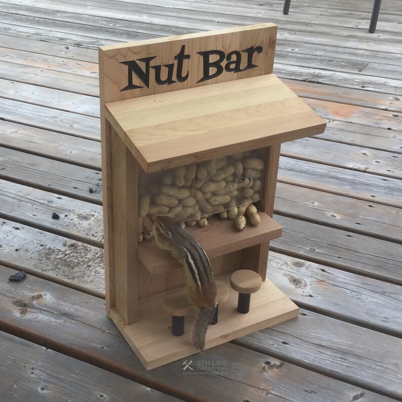 Nut Bar Chipmunk Feeder Bird Feeder Squirrel Feeder Garden Etsy