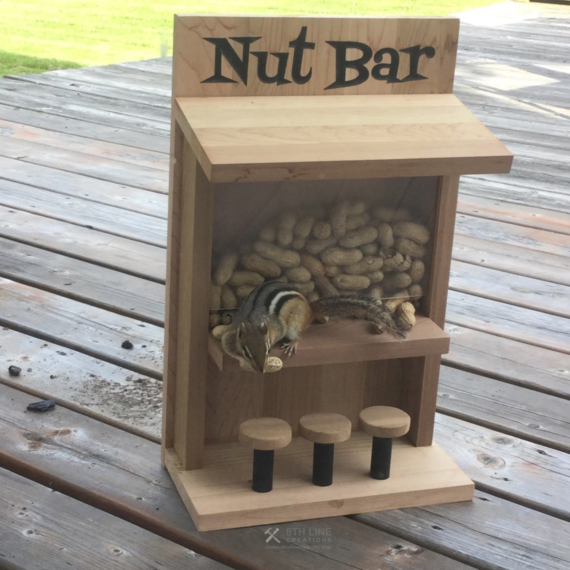 Chipmunk Feeder Nut Bar Bird Feeder Squirrel Feeder Garden Etsy