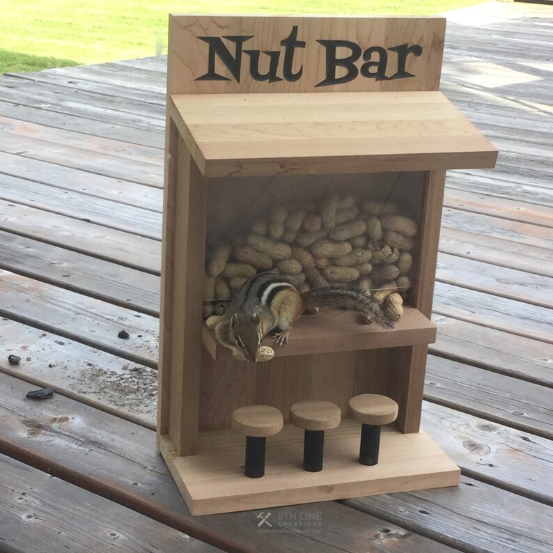 Personalized Chipmunk Feeder Squirrel Feeder Nut Bar Bird Etsy