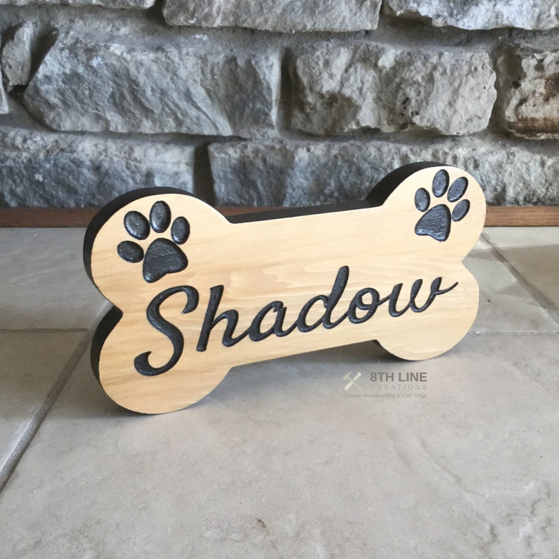Custom Dog Bone Sign Wooden Dog Bone Personalised sign Etsy