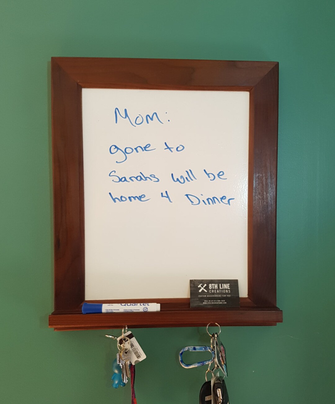 Dry Erase Board and Key Rack Handcrafted Whiteboard Home - Etsy