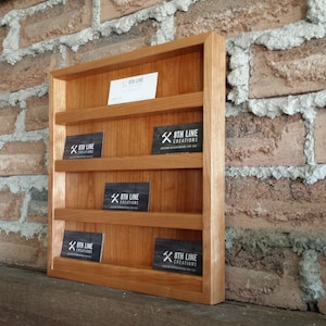 Porte-cartes de visite mural, Porte-cartes cadeau, Présentoir pour cartes-cadeaux, Présentoir pour cartes de visite, Fabriqué à la main, Bois franc massif