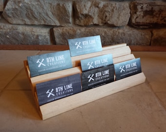 Handcrafted Maple Business Card Holder: Holds 12 Cards