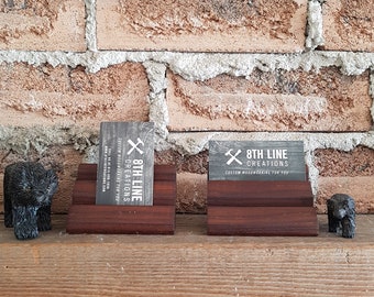 Business Card Stand Smoked - Ash - set of 2