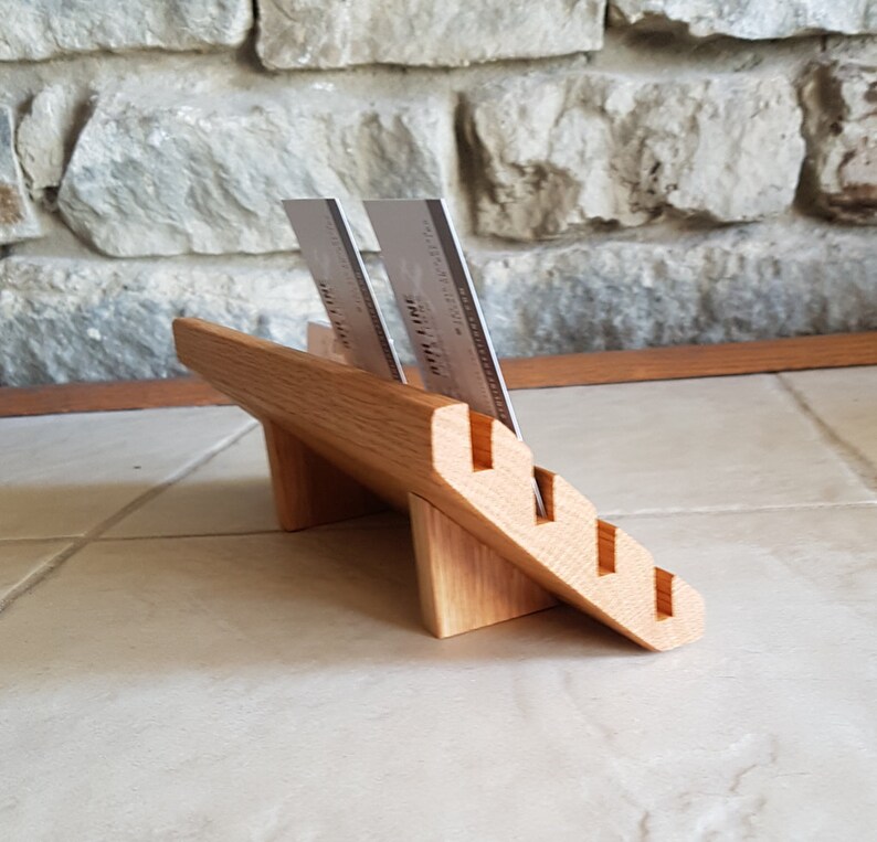 Business Card Holder Wood Business Card Stand Gift Card Etsy