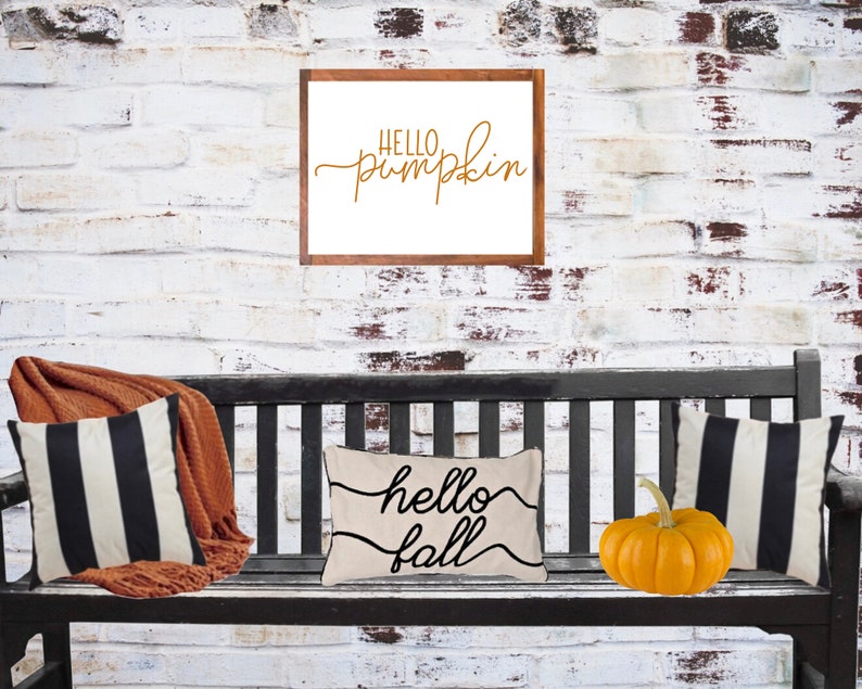 Hello Pumpkin Autumn Wall Decor Printable Wall Art Pumpkin Etsy