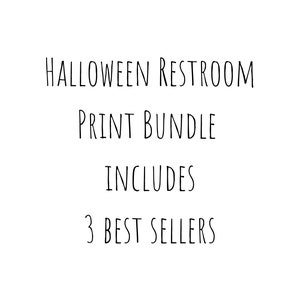 Halloween Restroom Signs Bundle, Halloween Restroom Prints, Halloween ...