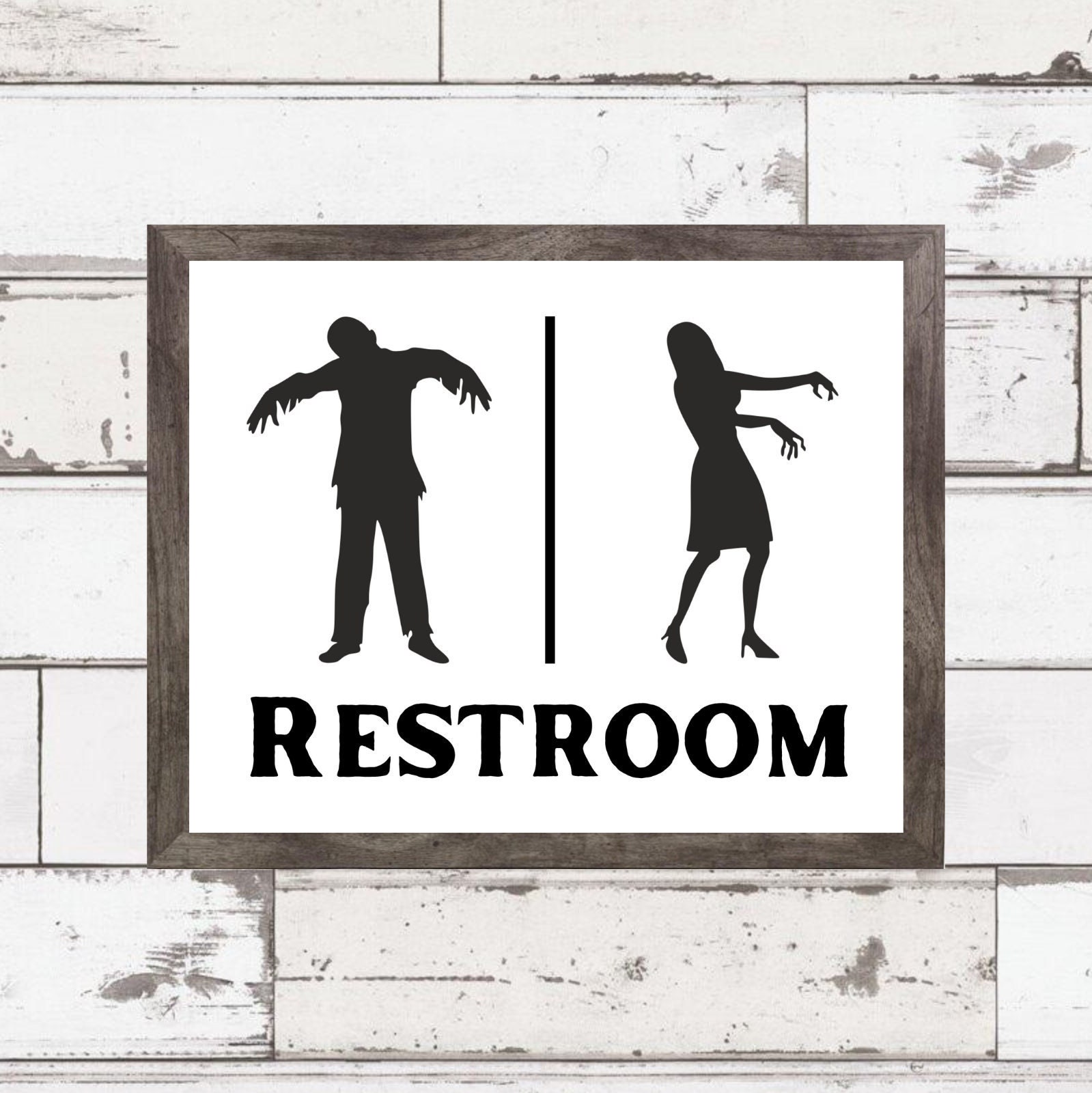 Halloween Bathroom Sign Halloween Restroom Printable Wall Etsy
