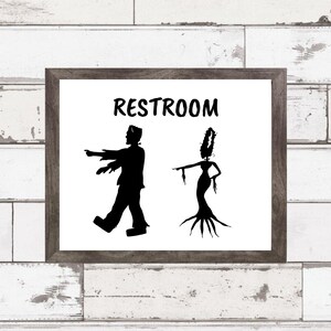 Halloween Restroom Signs Bundle, Halloween Restroom Prints, Halloween ...