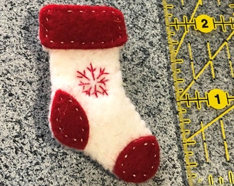 Wool Felt Christmas Stocking Pin