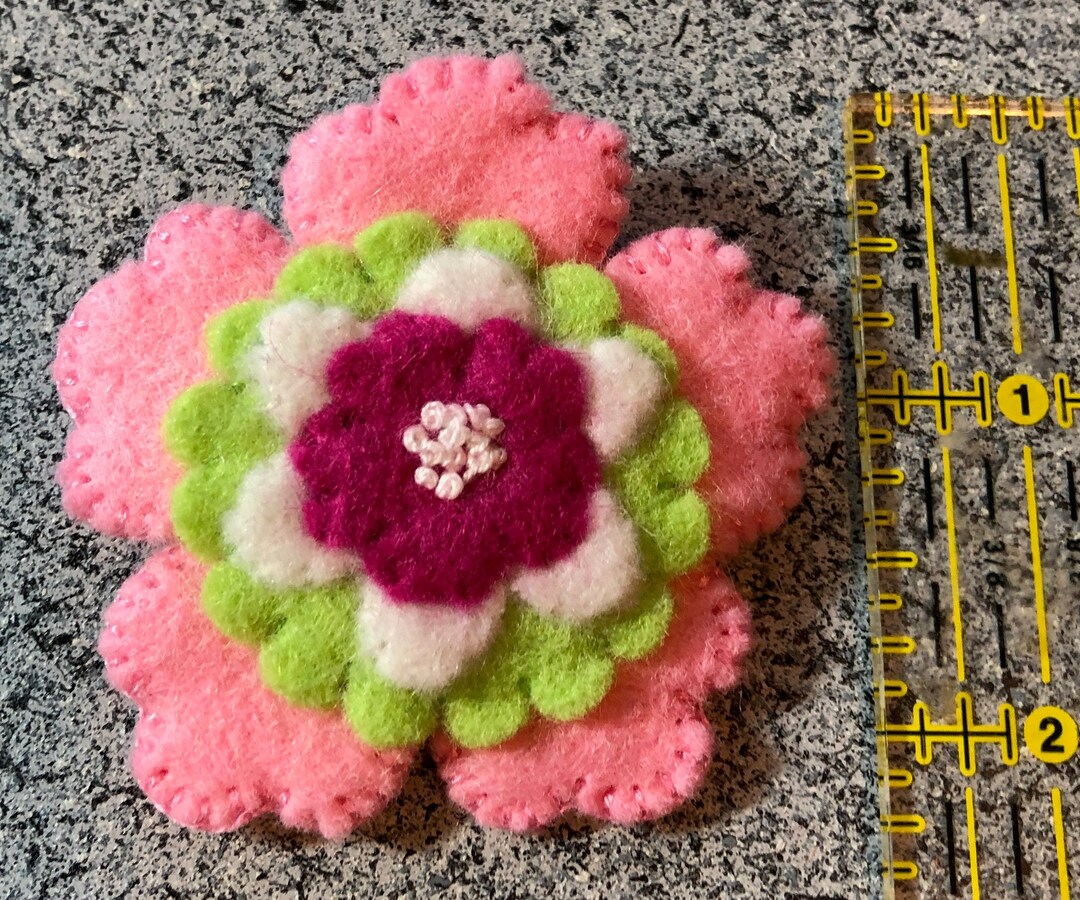 Wool Felt Flower Pin Etsy