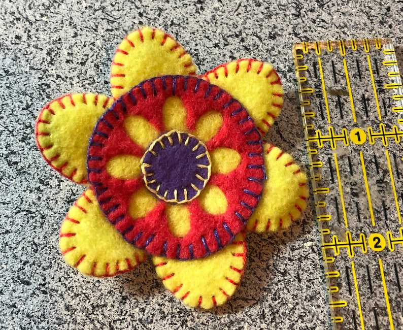 Wool Felt Flower Pin
