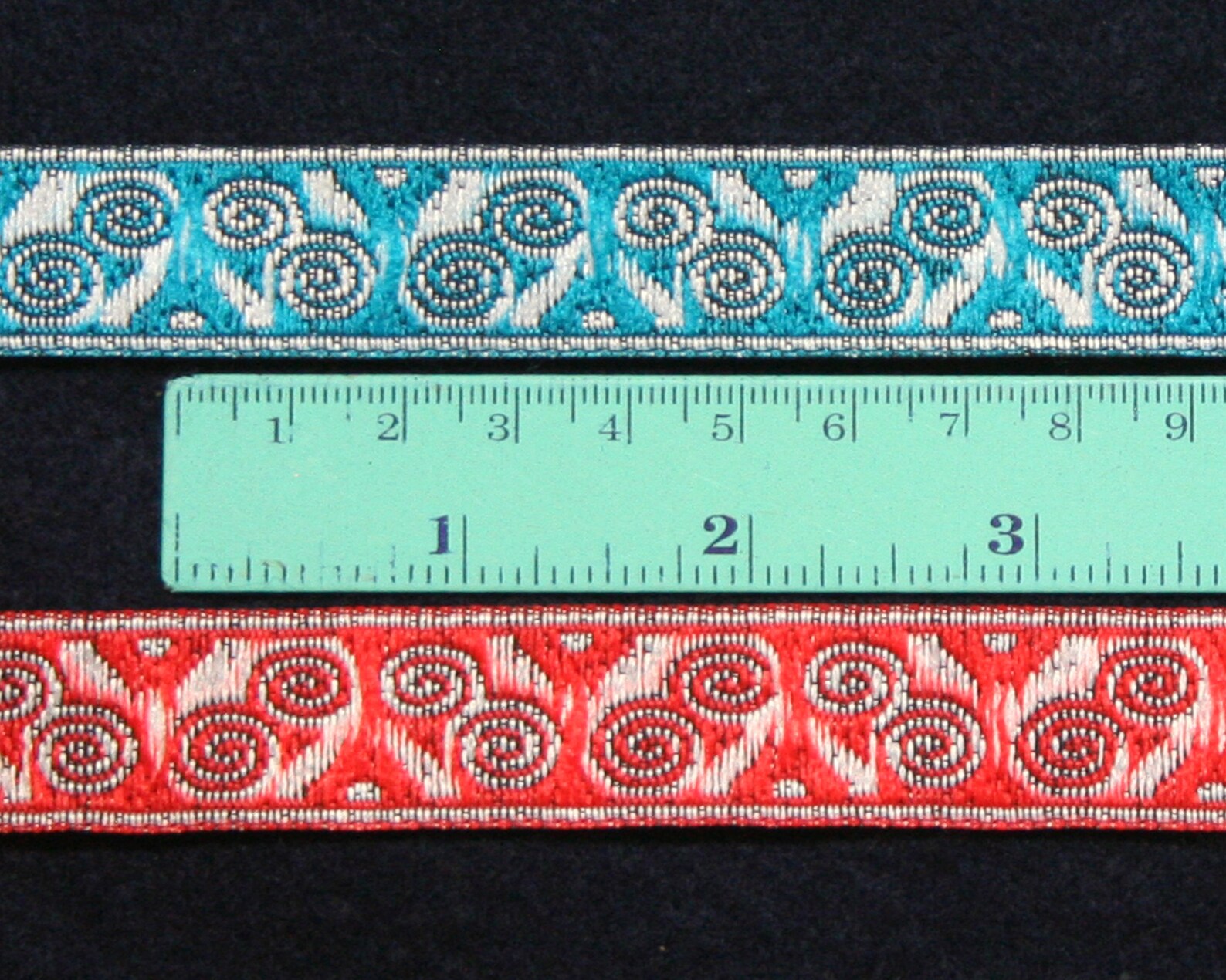 2cm x 1 m Navy Blue/Blue/Orange Traditional Hmong Fabric