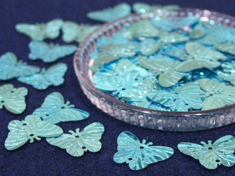 50 \u2022 Metallic Blue Butterfly Sequins