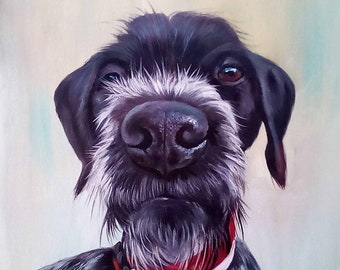 Dog portrait, Oil painting, Custom pet portrait, original, animal portrait ,pet lover painting, handmade, dog painting, oil on canvas, doggy