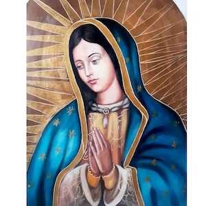 Lady of Guadalupe, Painting, Custom painting , hand painted icon, handmade, oil on canvas, Christian gif, Catholic art, wall hanging, icon