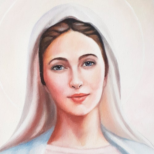 Virgin Mary Iconpainting Holy Mother Santa Maria Hand - Etsy