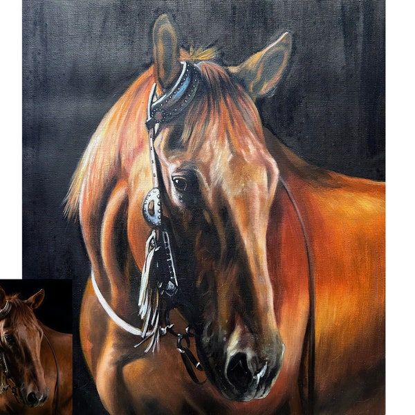 Custom horse painting, Oil Portrait, custom portrait,portrait from photo, memorial gift, animal portrait, fine art, handmade, horse portrait