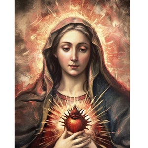 Holly mother Icon, Painted icon, Catholic, Christian, Oil Painting, handmade art, oil on canvas, Catholic icon, painting,religion, art