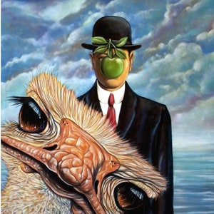 Custom oil painting, Rene Magritte, The son of the man, Oil Reproduction, Replica, oil on canvas, masterpiece, handmade,fine art,family gift
