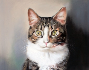 15"x17" custom pet portrait, original  painting,  dog, cat , animal, pet lover painting,  handmade gift idea, animal painting,Cat painting