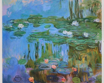 Water lilies, Claud Monet, Reproduction, Replica, Oil painting, masterpiece, Custom order, handmade painting, oil on canvas, real painting