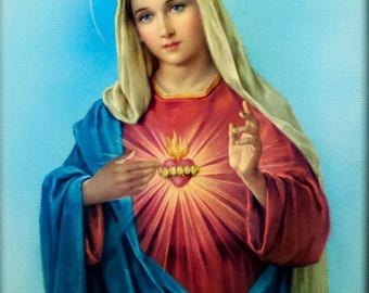 肉筆　絵画　マリア様 西洋アンティーク 聖母マリア 油彩画