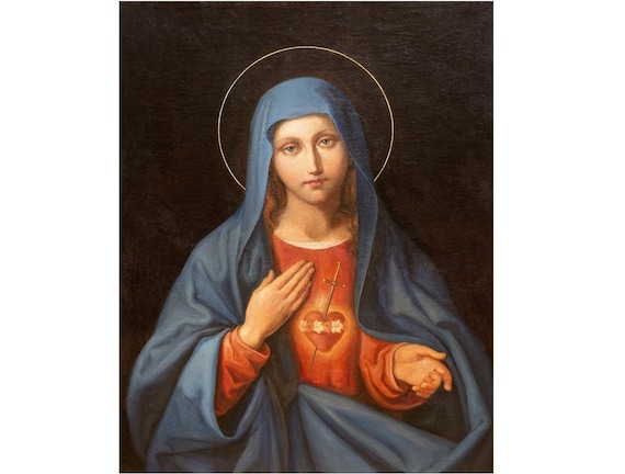 Virgin Mary Iconpainting Holy Mother Santa Maria Hand | Etsy