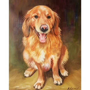 Retrato de cachorro, pintura a óleo, retrato de animal de estimação personalizado, original, retrato de animal, pintura de amante de animais de estimação, feito à mão, pintura de cachorro, óleo sobre tela, cachorrinho
