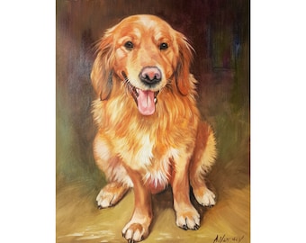 Dog portrait, Oil painting, Custom pet portrait, original, animal portrait ,pet lover painting, handmade, dog painting, oil on canvas, doggy