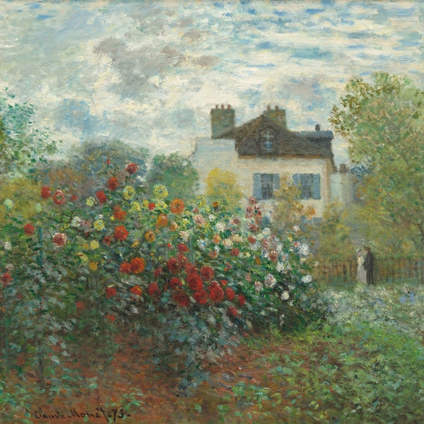 Reproduction à l'huile, Le jardin de Monet Argenteuil, peinture personnalisée, chef-d'oeuvre, peinture personnalisée, oeuvre d'art, réplique faite main