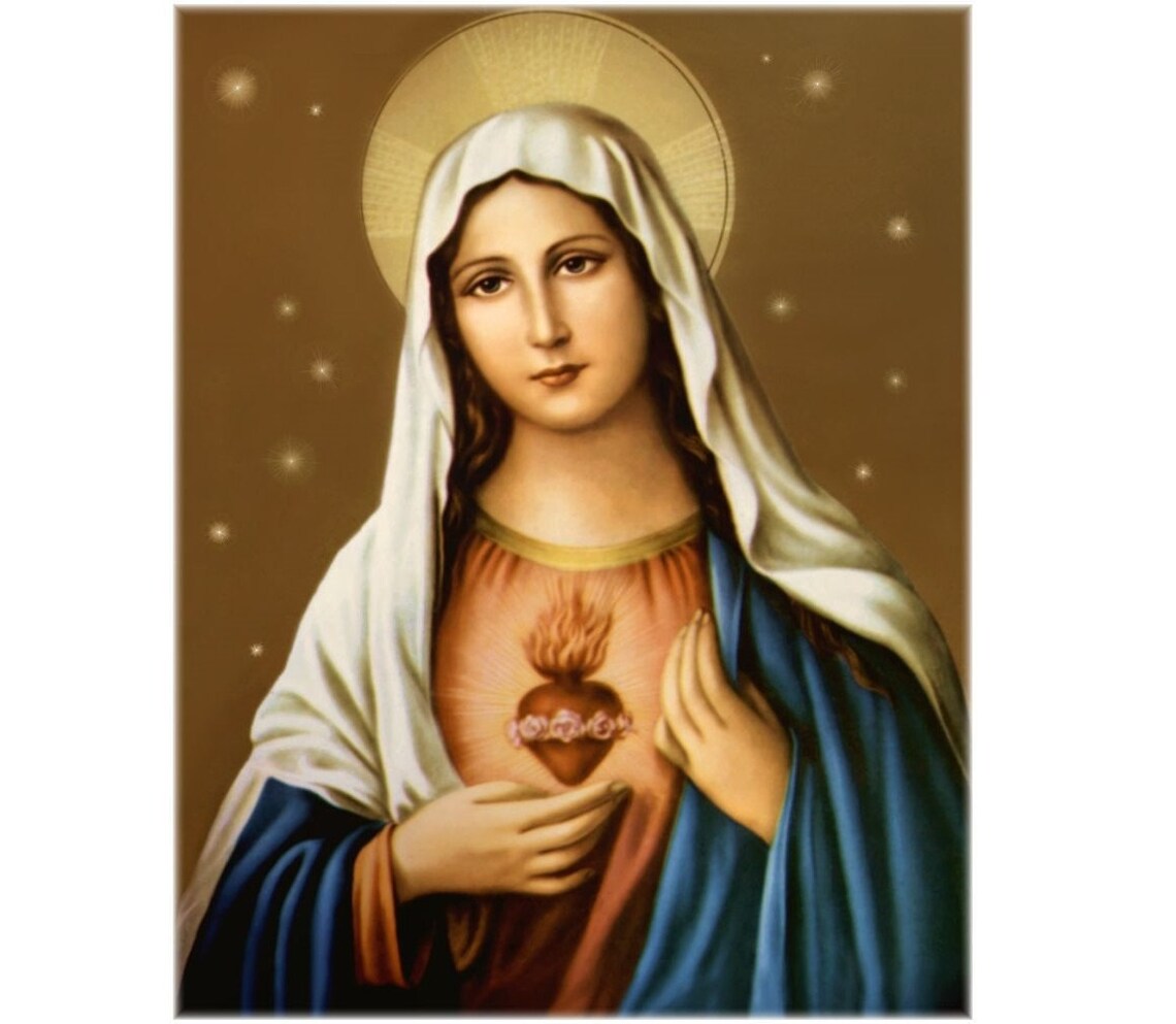 Virgin Mary Iconpainting Holy Mother Santa Maria Hand - Etsy