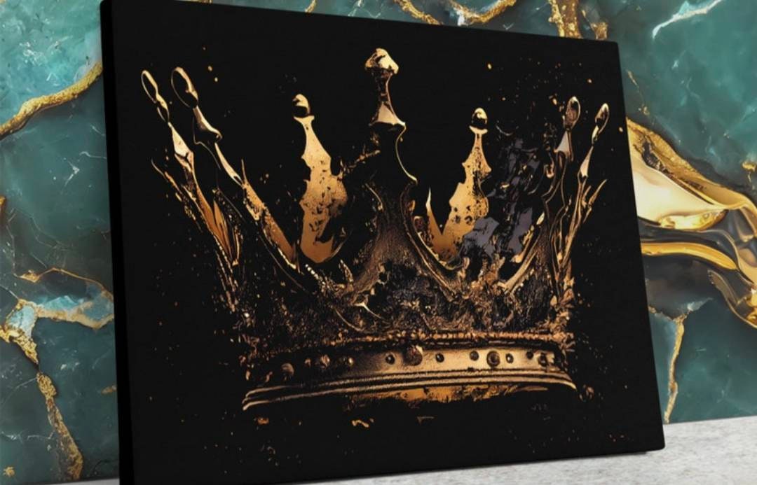 Modern Luxury Home Wall Art Decoration Painting Dollars Cash Lips Mouth  Flowing Golden Liquid Crown Art Canvas Painting Poster - AliExpress