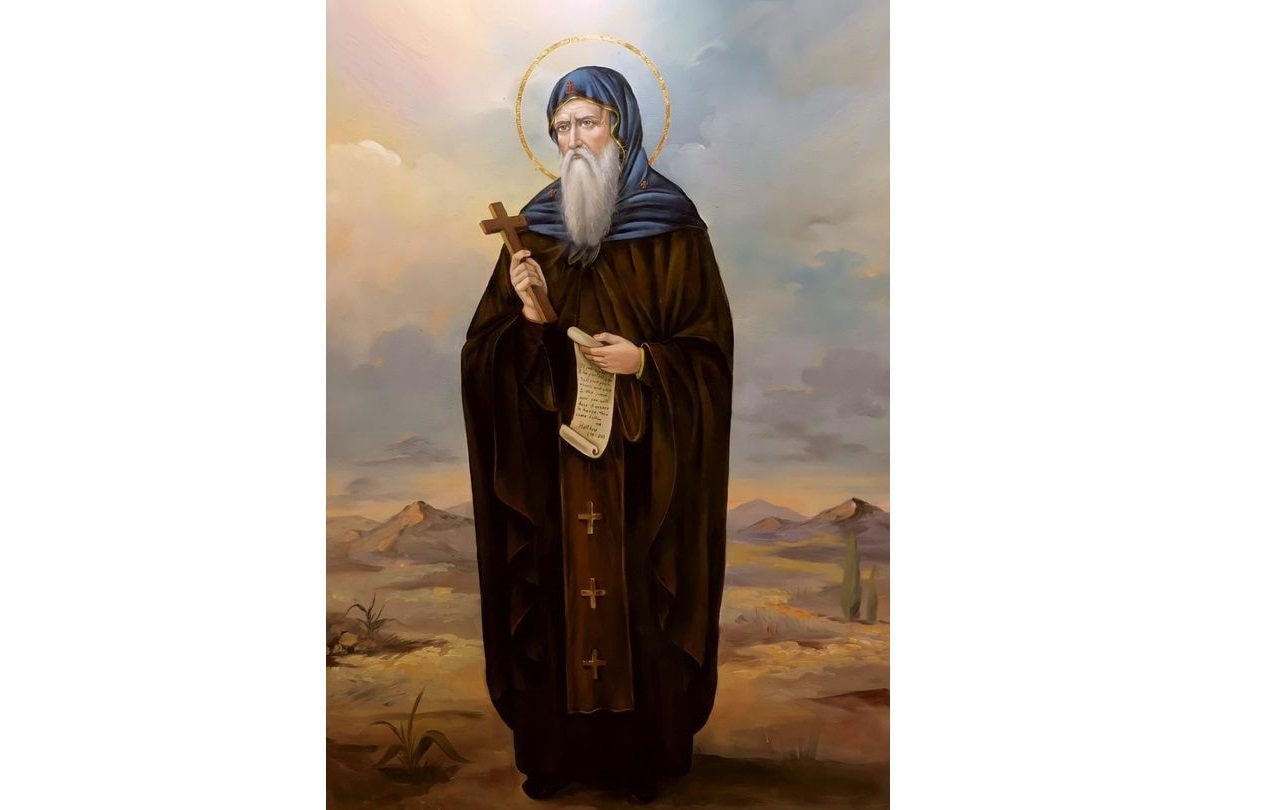 Saint Anthony the Great, Icon, Painting, Catholic, Orthodox, Hand ...