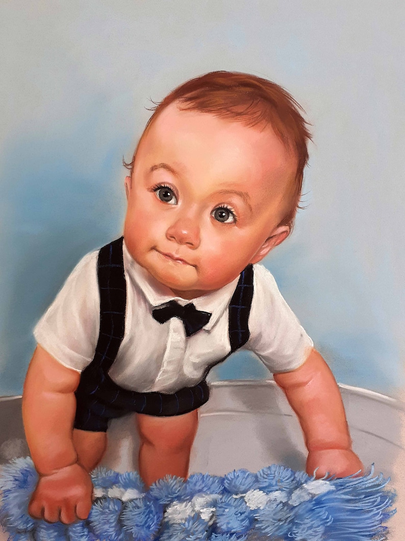 Baby Portrait, Illustration, Portrait From Photo, Custom Portrait ...