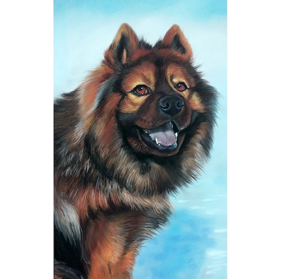 油絵 犬 犬の肖像画 油絵 カスタムペットの肖像画 オリジナル 動物の