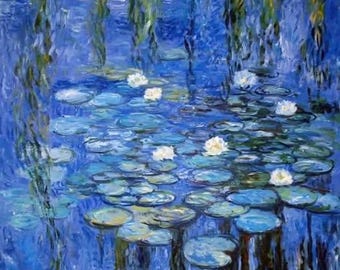 Water lilies, Claud Monet, Reproduction, Replica, Oil painting, masterpiece, Custom order, handmade painting, oil on canvas, real painting