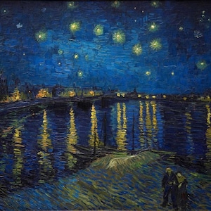 Starry Night over the Rhone, Reproduction,Vincent van Gogh, Replica, Oil painting, masterpiece,Custom order, handmade painting,oil on canvas