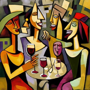 Picasso wall art, Drinking group, Oil Reproduction, Custom painting , oil on canvas,hand painted, handmade replica,Modern art,Abstract stile