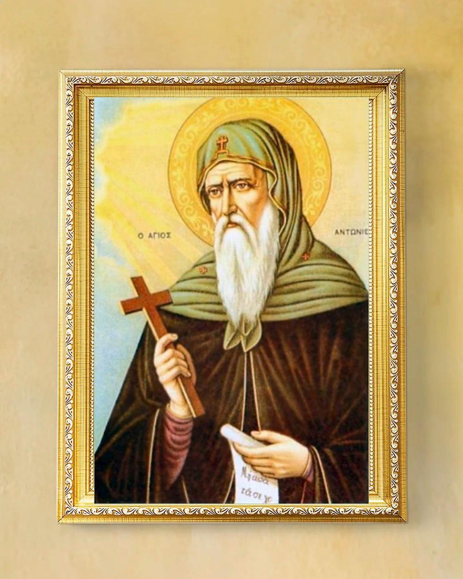 Saint Anthony the Great, Icon, Painting, Orthodox, Hand Painted Icon ...