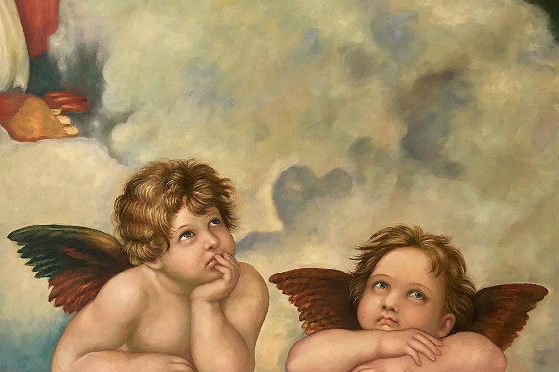 Angels Icon, Raphael Painting, Angels, Handmade, Religious , Hand ...